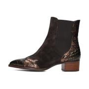 Bronzen Chelsea Boots met Slangenprint Pertini , Brown , Dames