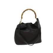 Pre-owned Leather handbags Gucci Vintage , Black , Dames