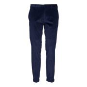 Blauwe Velvet Broek met Omslag PS By Paul Smith , Blue , Heren