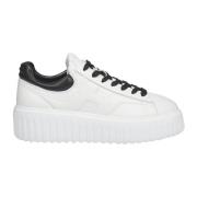 Witte Sneakers met Zwarte Profielen Hogan , White , Dames