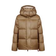 Glanzende Nylon Puffer Jas Afterlabel , Beige , Dames