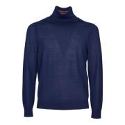 Blauwe Gebreide Trui Hoge Kraag Aw24 PS By Paul Smith , Blue , Heren