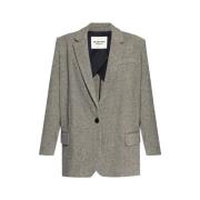 Zwart Beige Visgraat Blazer Isabel Marant Étoile , Gray , Dames