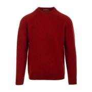 Bordeaux Crew Neck Jumper Sweater Irish Crone , Red , Heren