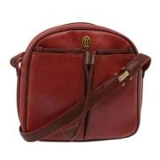 Pre-owned Leather shoulder-bags Cartier Vintage , Red , Dames