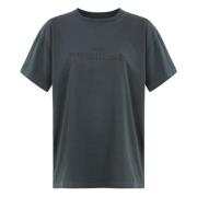 Geborduurd katoenen T-shirt in Beluga grijs Maison Margiela , Gray , H...