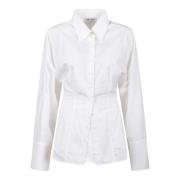 Poplin overhemd met geborduurd logo The Attico , White , Dames