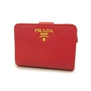 Pre-owned Leather wallets Prada Vintage , Red , Dames