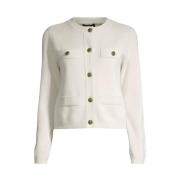 Beige Cardigan met Messingknopen Sand , Beige , Dames