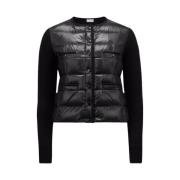 Gewatteerde wollen vest - Elegant Klassiek Moncler , Black , Dames