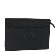 Pre-owned Leather clutches Louis Vuitton Vintage , Black , Dames