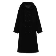 Zwarte Double-Breasted Wollen Jas Yohji Yamamoto , Black , Heren