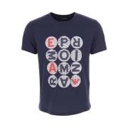 Blauw Logo TShirt - Ronde Hals Emporio Armani , Blue , Heren