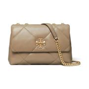 Diamantgestikte leren schoudertas Tory Burch , Beige , Dames