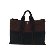 Pre-owned Canvas handbags Hermès Vintage , Black , Dames