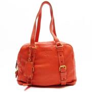 Pre-owned Leather shoulder-bags Prada Vintage , Orange , Dames