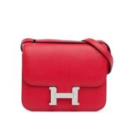 Pre-owned Leather shoulder-bags Hermès Vintage , Red , Dames