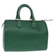 Pre-owned Leather handbags Louis Vuitton Vintage , Green , Dames