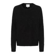 Zwarte Gebreide Pullover Trui My Essential Wardrobe , Black , Dames