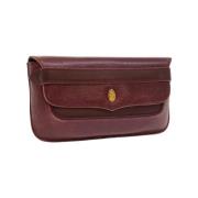 Pre-owned Leather clutches Cartier Vintage , Red , Dames