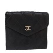 Pre-owned Leather wallets Chanel Vintage , Black , Dames