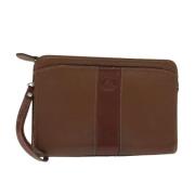 Pre-owned Leather clutches Burberry Vintage , Brown , Dames