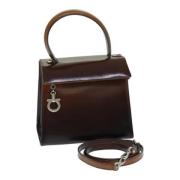 Pre-owned Leather handbags Salvatore Ferragamo Pre-owned , Brown , Dam...