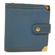 Pre-owned Leather wallets Louis Vuitton Vintage , Blue , Dames