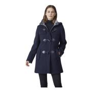 Moderne Fit Navy Jas met Capuchon Junge , Blue , Dames