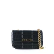 Pre-owned Leather handbags Celine Vintage , Black , Dames