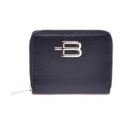 Wallet in black saffiano with zip Baldinini , Black , Dames