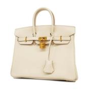 Pre-owned Leather handbags Hermès Vintage , Beige , Dames