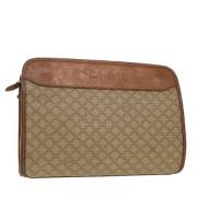 Pre-owned Leather clutches Celine Vintage , Beige , Dames