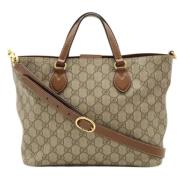 Pre-owned Leather gucci-bags Gucci Vintage , Beige , Dames