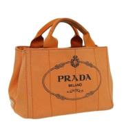 Pre-owned Canvas prada-bags Prada Vintage , Orange , Dames