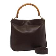 Pre-owned Leather gucci-bags Gucci Vintage , Brown , Dames