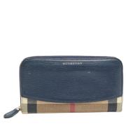 Pre-owned Leather wallets Burberry Vintage , Blue , Dames