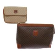 Pre-owned Canvas clutches Celine Vintage , Brown , Dames