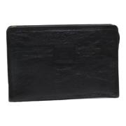 Pre-owned Leather clutches Burberry Vintage , Black , Dames