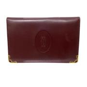 Pre-owned Leather wallets Cartier Vintage , Red , Dames