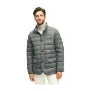 Grijze Wolle Dons Puffer Blazer Brooks Brothers , Gray , Heren