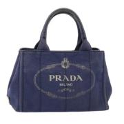 Pre-owned Canvas prada-bags Prada Vintage , Blue , Dames