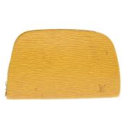 Pre-owned Leather pouches Louis Vuitton Vintage , Yellow , Dames