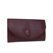 Pre-owned Leather clutches Cartier Vintage , Red , Dames