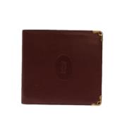 Pre-owned Leather wallets Cartier Vintage , Red , Dames