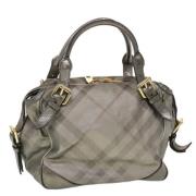 Pre-owned Leather shoulder-bags Burberry Vintage , Gray , Dames