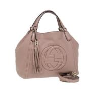 Pre-owned Leather handbags Gucci Vintage , Beige , Dames