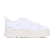 Witte lage sneaker met plateauzool Puma , White , Dames