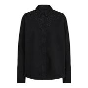 Zwarte Denim Shirt met Stud Details MOS Mosh , Black , Dames