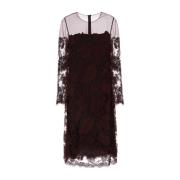 Elegant Grape Lace Dress Ermanno Scervino , Purple , Dames